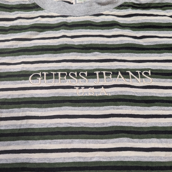 Vintage Guess Jeans USA Men's Striped Crewneck Shirt - Picture 4 of 5